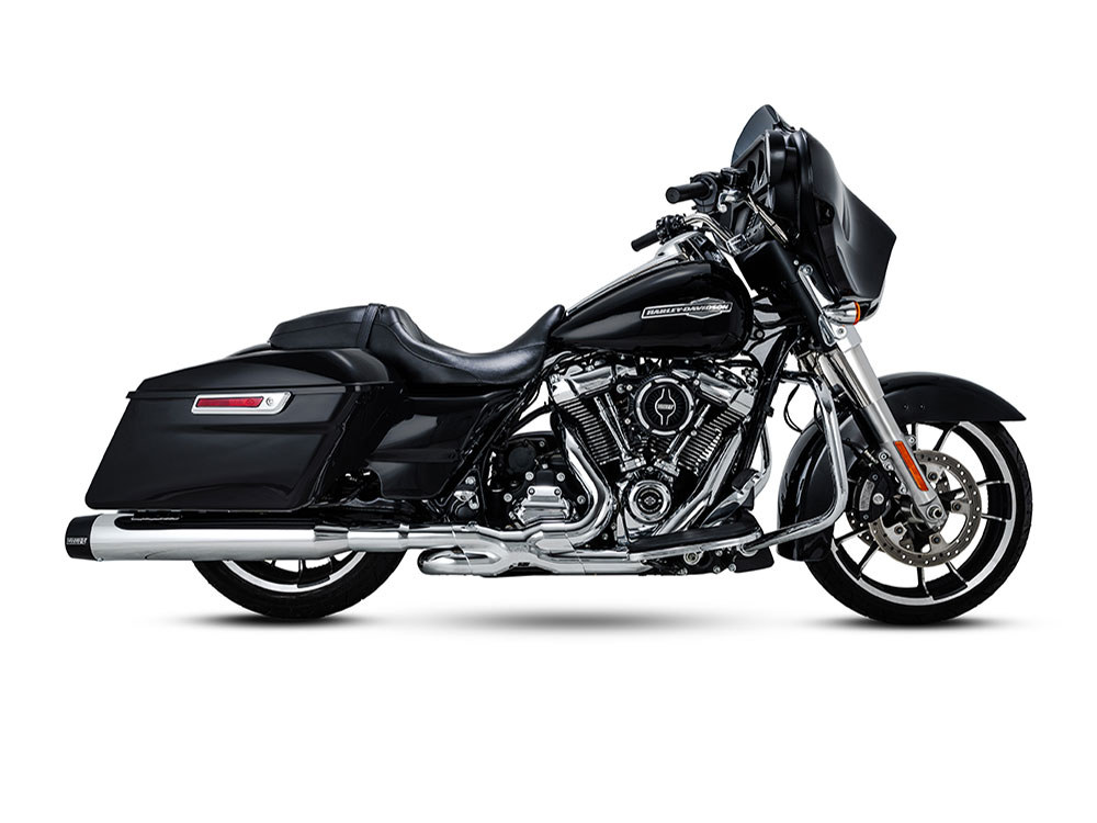 Vance and Hines 4.5in. Blackbird 450 Slip-On Mufflers – Chrome with Black End Caps. Fits Touring 2017up