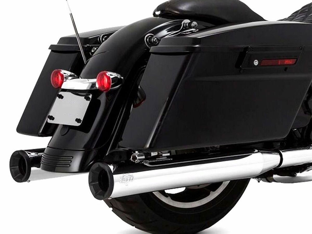 Vance and Hines 4in. Eliminator 400 Slip-On Mufflers – Chrome with Black End Caps. Fits Touring 2017up