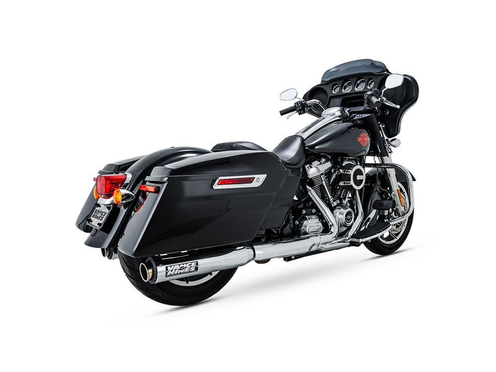 Vance and Hines 4in. Supersport Slip-On Mufflers – Chrome. Fits Touring 2017up