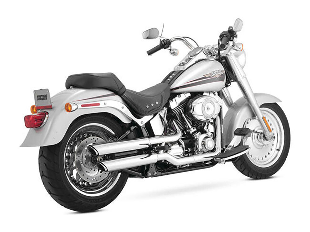 Vance and Hines 3in. Twin Slash Slip-On Mufflers – Chrome. Fits Softail Deuce 2007 & Fat Boy 2007-2017