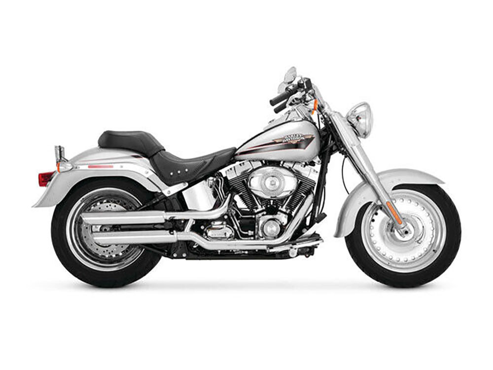 Vance and Hines 3in. Twin Slash Slip-On Mufflers – Chrome. Fits Softail Deuce 2007 & Fat Boy 2007-2017