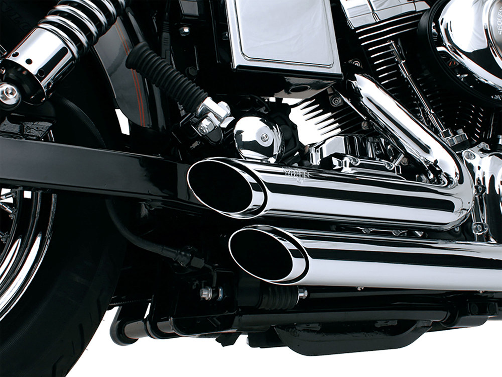 Vance and Hines Shortshots Staggered Exhaust – Chrome. Fits Dyna 1991-2005