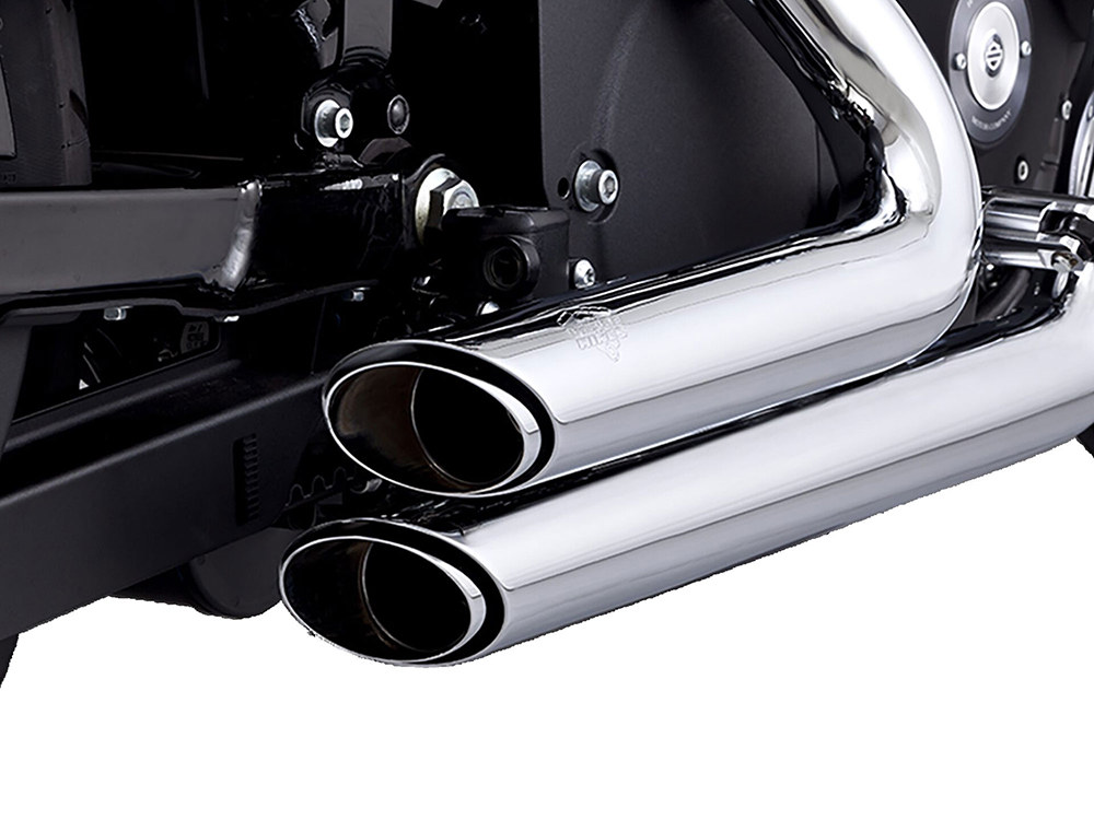 Vance and Hines Shortshots Staggered Exhaust – Chrome. Fits Softail 1986-2017 Non-240 Tyre Models