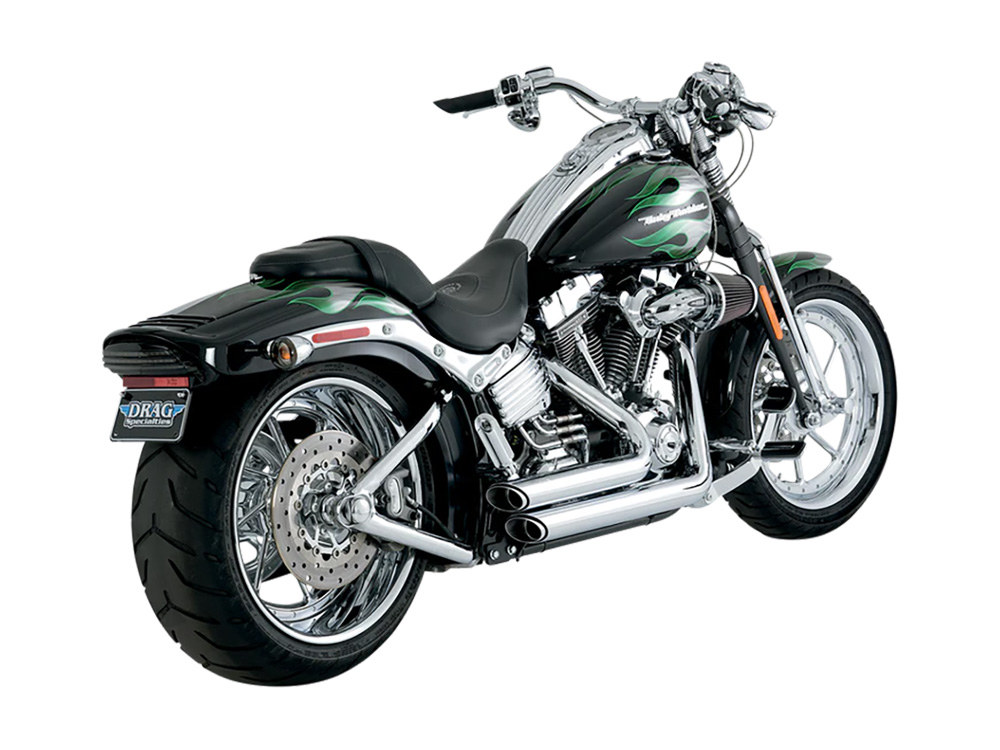 Vance and Hines Shortshots Staggered Exhaust – Chrome. Fits Softail 1986-2017 Non-240 Tyre Models