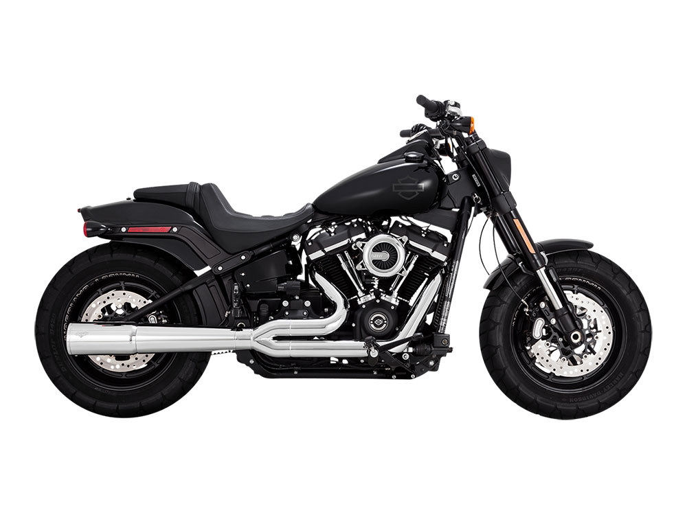 Vance and Hines Pro Pipe 2-into-1 Exhaust – Chrome. Fits Softail 2018-2024 Non-240 Tyre Models