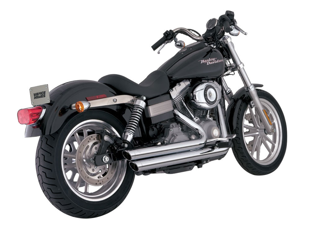 Vance and Hines Big Shots Staggered Exhaust – Chrome. Fits Dyna 2006-2017