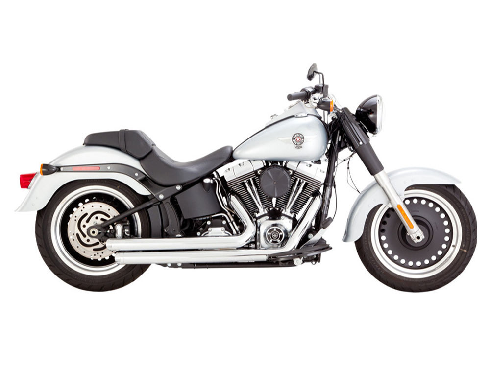 Vance and Hines Big Shots Staggered Exhaust – Chrome. Fits Softail 1986-2017 Non-240 Tyre Models