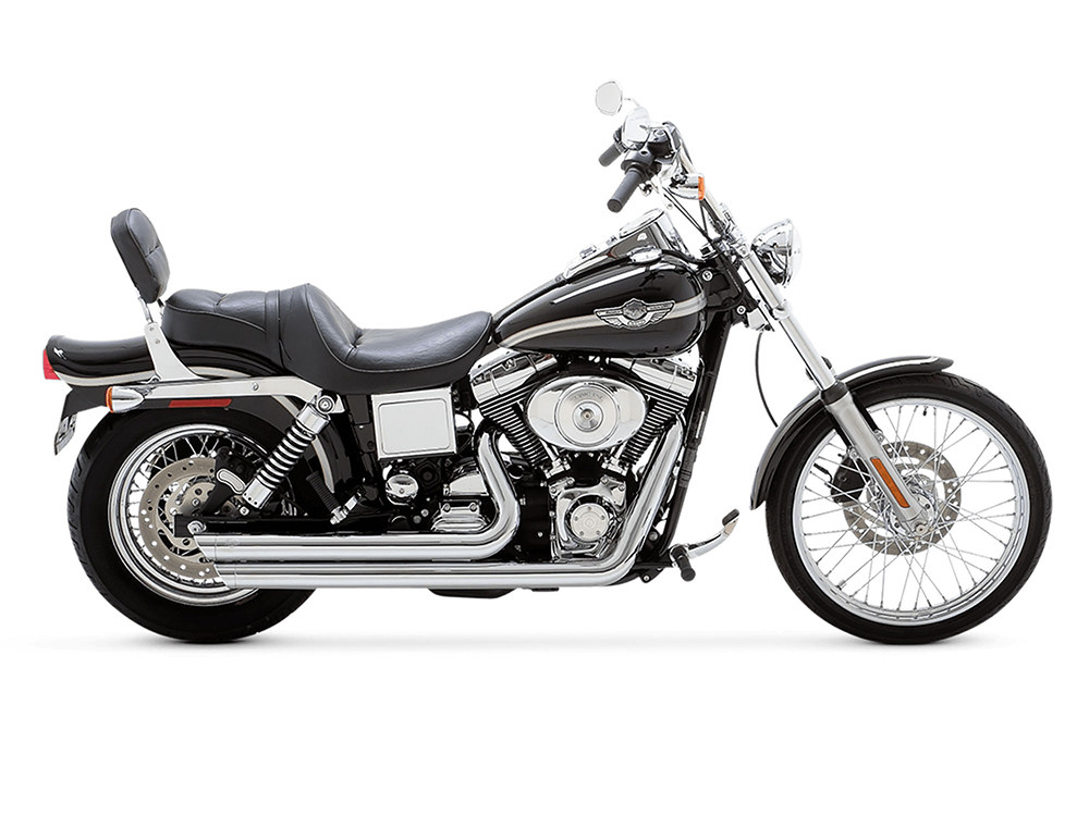 Vance and Hines Big Shots Staggered Exhaust – Chrome. Fits Dyna 1991-2005