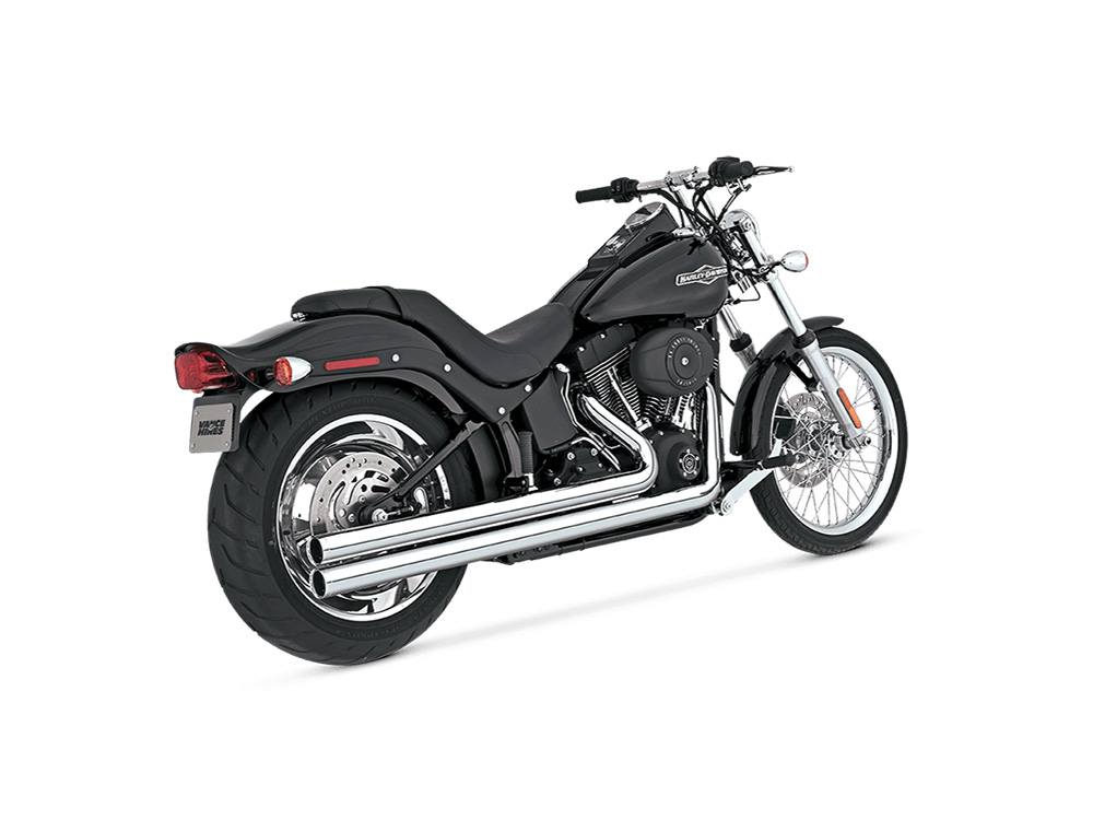 Vance and Hines Big Shots Long Exhaust – Chrome. Fits Softail 1986-2017 Non-240 Tyre Models