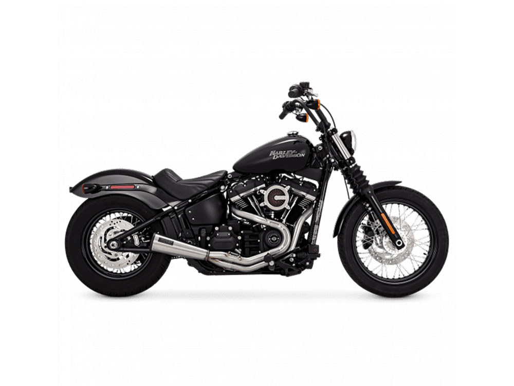 Vance and Hines 2-into-1 Upsweep Exhaust – Stainless Steel. Fits Softail 2018-2024 Non-240 Tyre Models