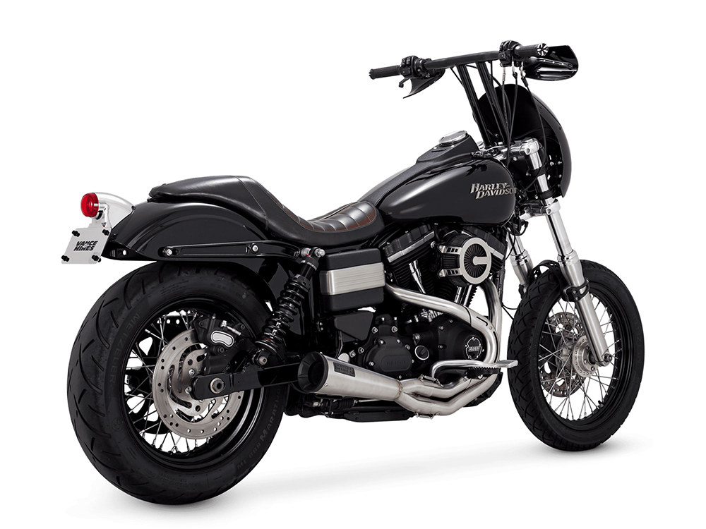 Vance and Hines 2-into-1 Upsweep Exhaust – Stainless. Fits Dyna 1991-2017