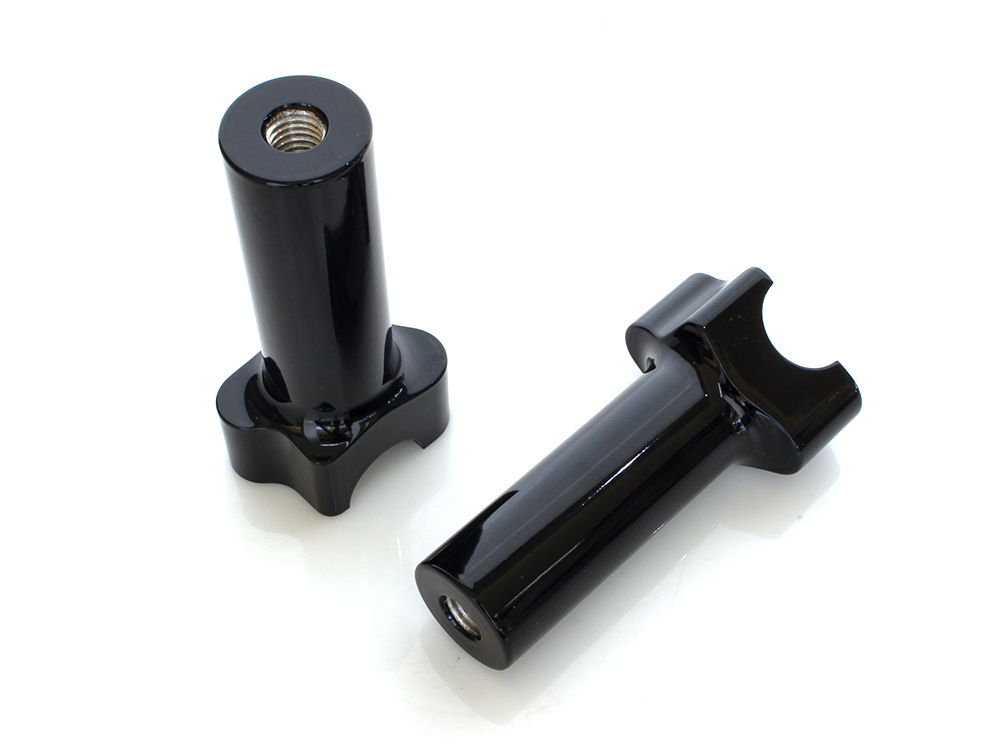 WILD 1 HANDLEBARS 4-1/2in. Tall Risers with 1-1/4in. Thick Base – Gloss Black. Fits 1in. Handlebar.