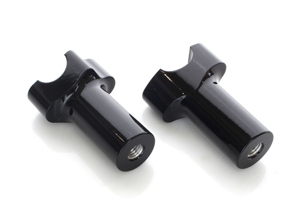 WILD 1 HANDLEBARS 3-1/2in. Tall Risers with 1-1/4in. Thick Base – Gloss Black. Fits 1in. Handlebar.
