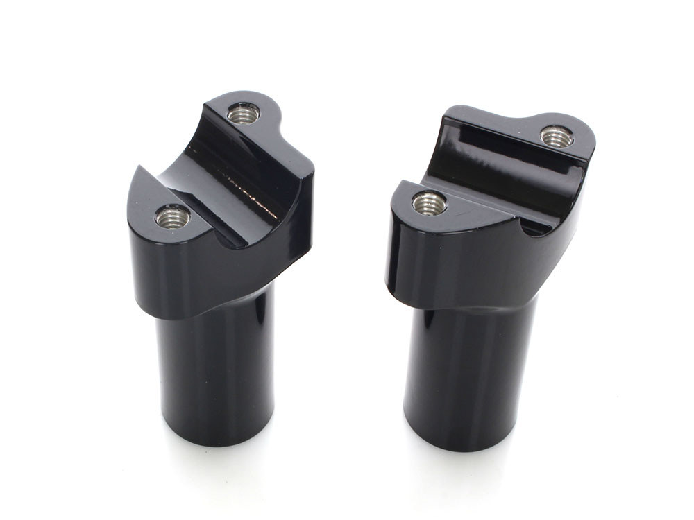 WILD 1 HANDLEBARS 3-1/2in. Tall Risers with 1-1/4in. Thick Base – Gloss Black. Fits 1in. Handlebar.