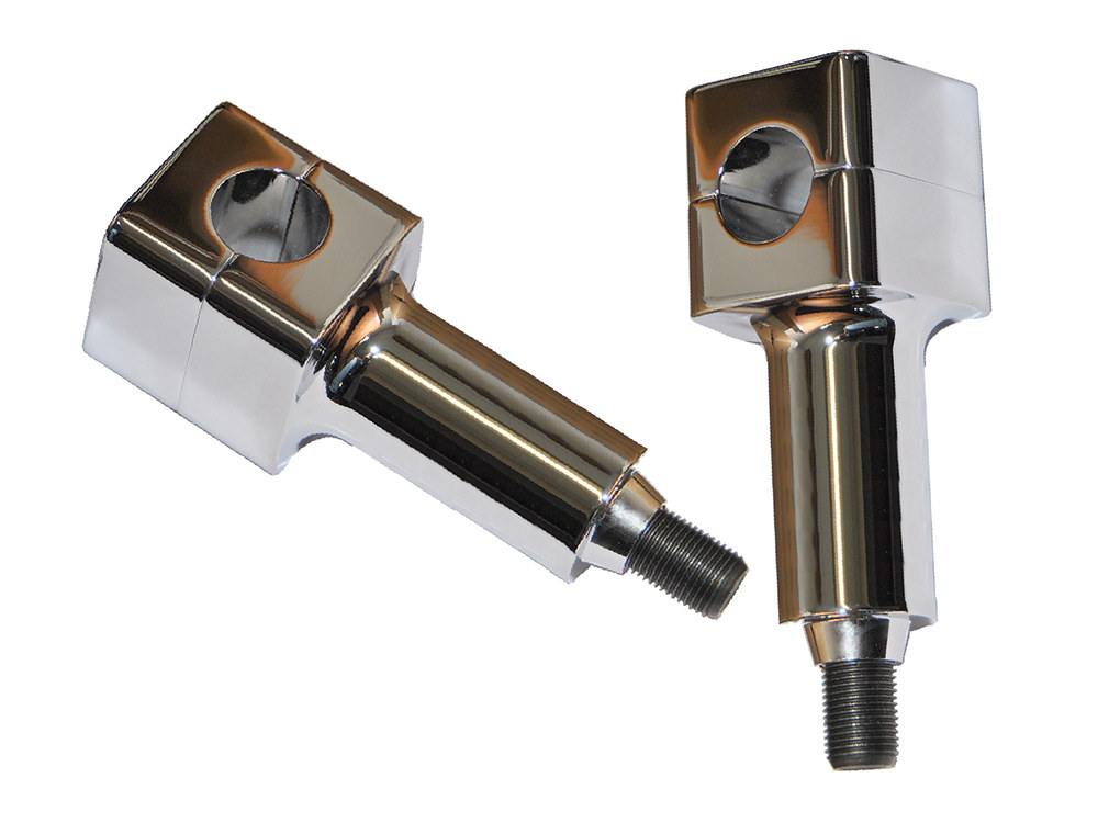 WILD 1 HANDLEBARS 4in. Tall Springer Risers – Chrome. Fits FXSTS & FLSTS with 1in. Handlebars.
