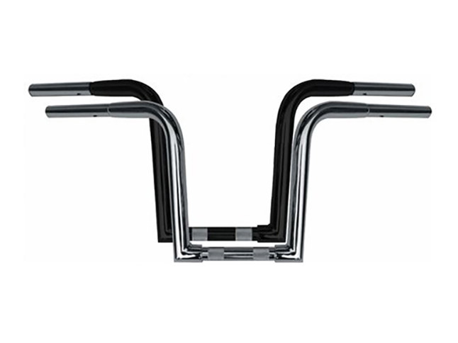 WILD 1 HANDLEBARS 10in. x 1-1/4in. Chubby OutlawZ Ape Hanger Handlebar with Narrow Bottom – Chrome.
