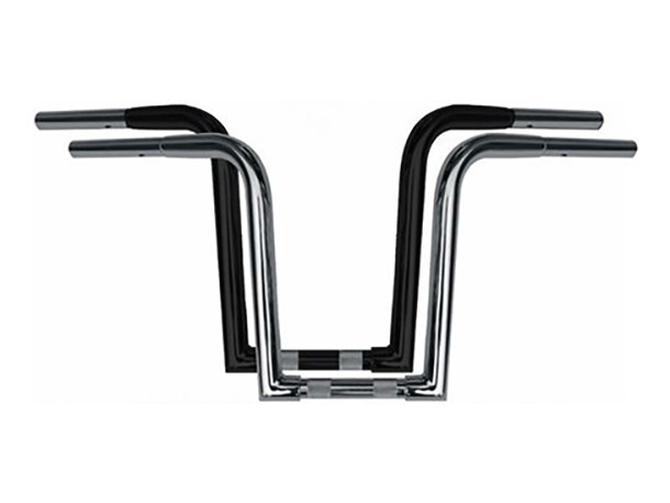 WILD 1 HANDLEBARS 12in. x 1-1/4in. Chubby OutlawZ Ape Hanger Handlebar with Narrow Bottom – Chrome.