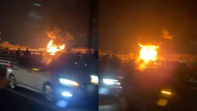 Drivers pull over to watch the substation fire near Heathrow airport Drivers pull over to watch the substation fire near Heathrow airport