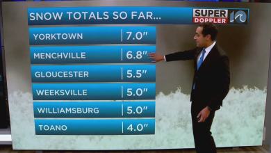 Snowfall totals reported across Hampton Roads, northeastern NC Snowfall totals reported across Hampton Roads, northeastern NC