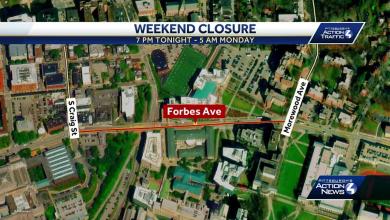 Forbes Avenue weekend closure in Pittsburgh's Oakland neighborhood Forbes Avenue weekend closure in Pittsburgh's Oakland neighborhood