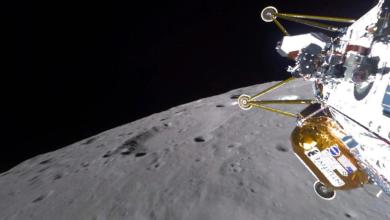 Private lunar lander touches down on the moon, but its status is unknown Private lunar lander touches down on the moon, but its status is unknown