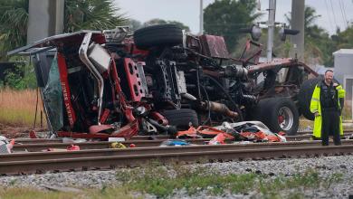 15 hurt in Florida when train hits fire truck that drove onto tracks after another train passed 15 hurt in Florida when train hits fire truck that drove onto tracks after another train passed