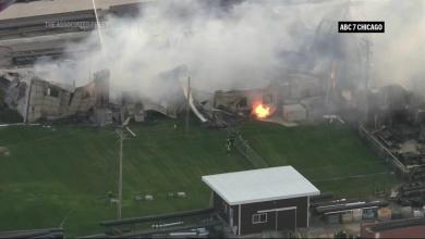 Large fire destroys Joliet, IL area factory Large fire destroys Joliet, IL area factory