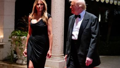 Melania Trump Wears Draped Versace Gown for Mar-a-Lago New Year’s Eve Party Melania Trump Wears Draped Versace Gown for Mar-a-Lago New Year’s Eve Party