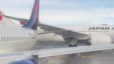 Japan Airlines plane impales tail of Delta plane at Sea-Tac Airport Japan Airlines plane impales tail of Delta plane at Sea-Tac Airport