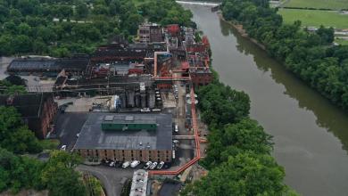 Elevated Kentucky River results in mudslide at Buffalo Trace Distillery Elevated Kentucky River results in mudslide at Buffalo Trace Distillery