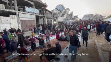 Gaza residents gather for mass Iftar amid destruction in Beit Lahiya Gaza residents gather for mass Iftar amid destruction in Beit Lahiya