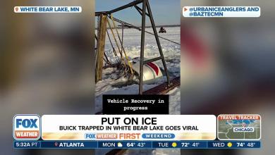 Buick frozen in Minnesota lake goes viral on social media Buick frozen in Minnesota lake goes viral on social media