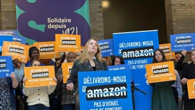 Quebec union plans legal action against Amazon over closures Quebec union plans legal action against Amazon over closures