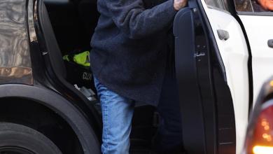 Harrison Ford gets escorted by police to check on his Brentwood home as fires rage across Los Angeles Harrison Ford gets escorted by police to check on his Brentwood home as fires rage across Los Angeles