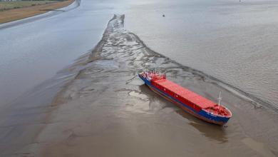 260ft cargo ship stuck in the Humber Estuary after three failed rescue attempts 260ft cargo ship stuck in the Humber Estuary after three failed rescue attempts