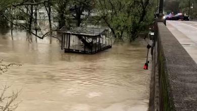 Floods Send Dock Crashing Into Bridge On The Kentucky River Floods Send Dock Crashing Into Bridge On The Kentucky River