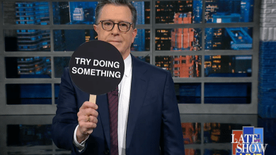 Stephen Colbert’s brutal three-word message to Dems who protested Trump speech Stephen Colbert’s brutal three-word message to Dems who protested Trump speech