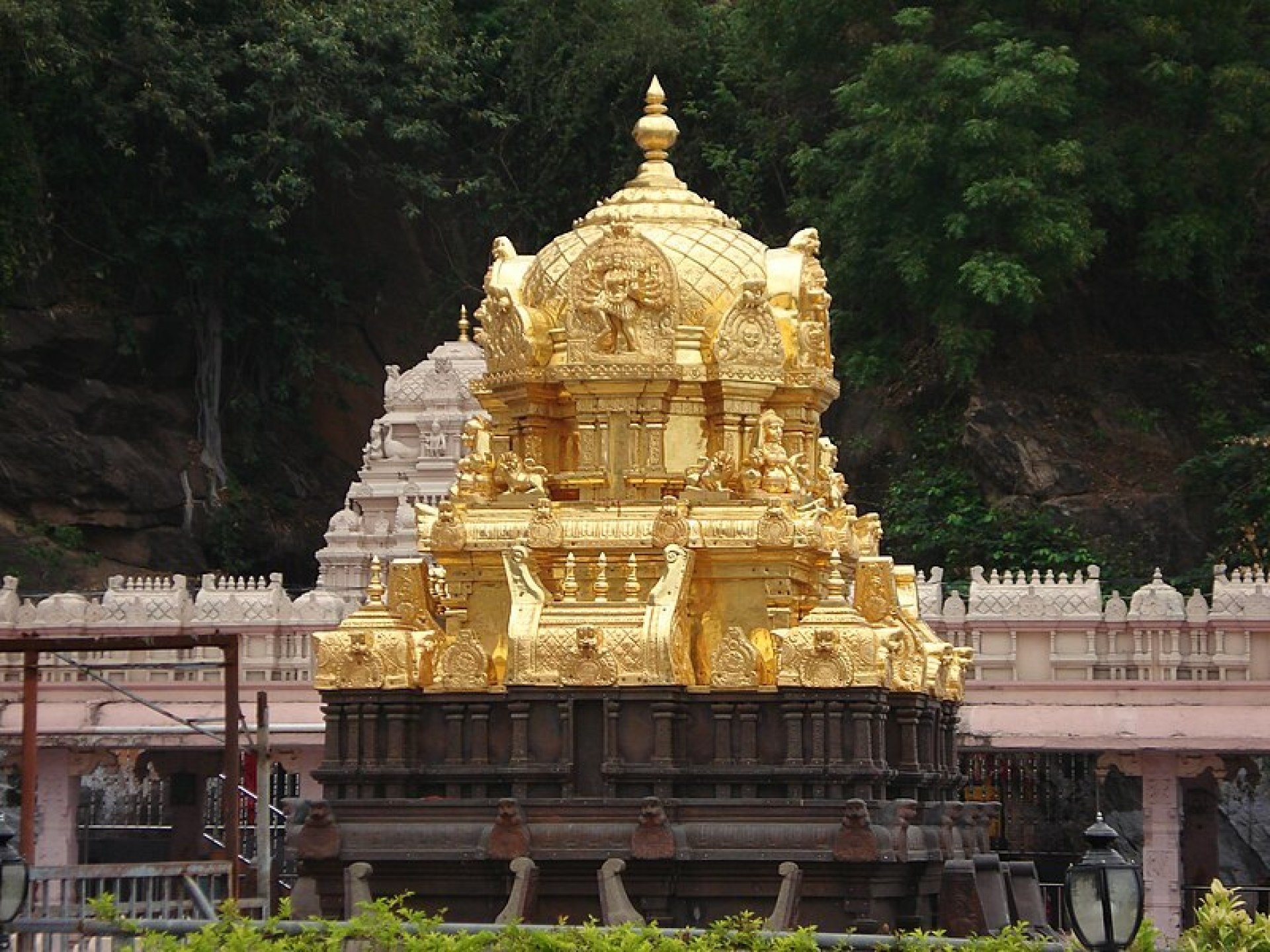A beautiful view of the Kanaka Durga Temple in Vijayawada showcasing its stunning architecture and vibrant surroundings. A beautiful view of the Kanaka Durga Temple in Vijayawada showcasing its stunning architecture and vibrant surroundings.