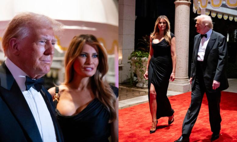 Melania Trump Wears Oversized Versace Coat to Mar-a-Lago New Year’s Eve Party Melania Trump Wears Oversized Versace Coat to Mar-a-Lago New Year’s Eve Party