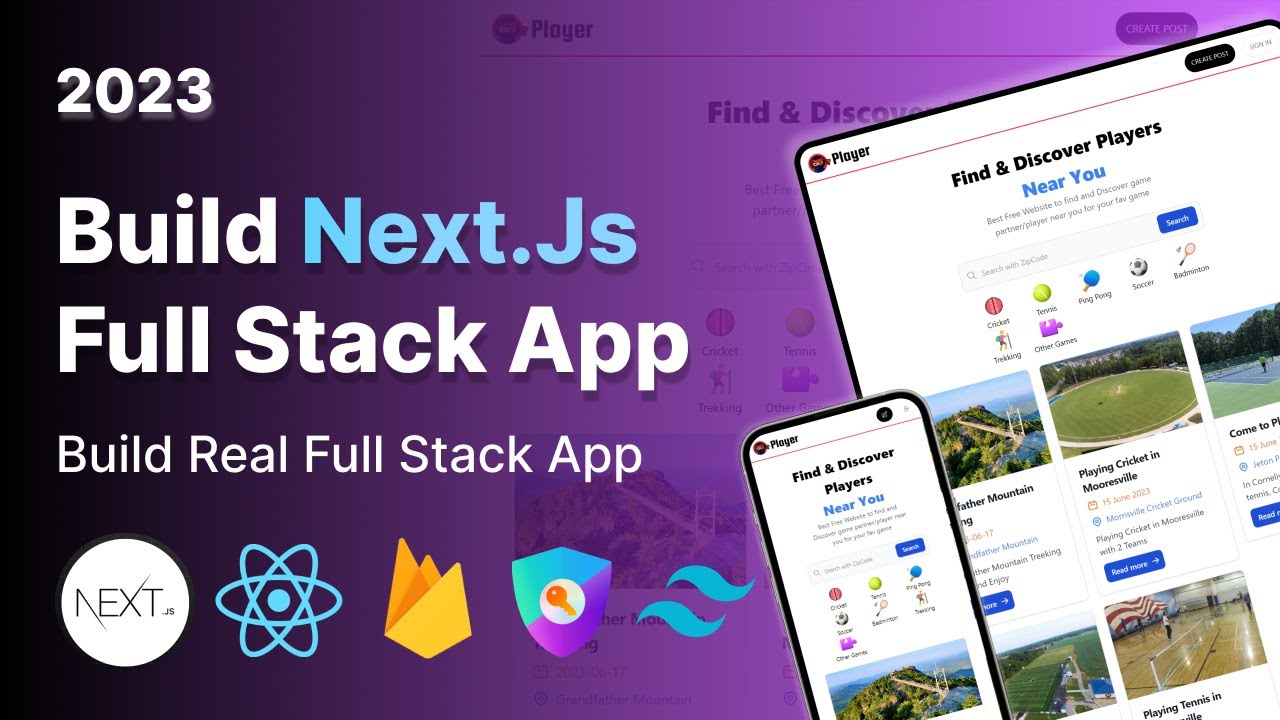 Build Full Stack Next.js with React, Tailwind, Firebase, NextAuth Build Full Stack Next.js with React, Tailwind, Firebase, NextAuth