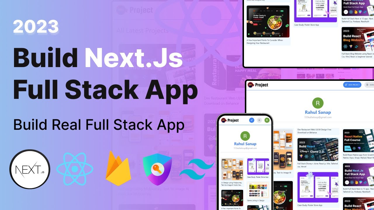 Build Next.js 13 Full-Stack App: React, Firebase, NextAuth, Tailwind CSS Build Next.js 13 Full-Stack App: React, Firebase, NextAuth, Tailwind CSS