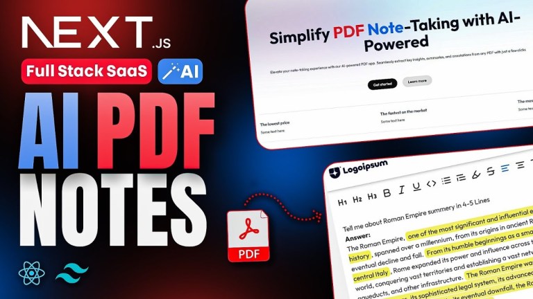 Full Stack Next.js: AI Note-Taking SaaS App Course Full Stack Next.js: AI Note-Taking SaaS App Course