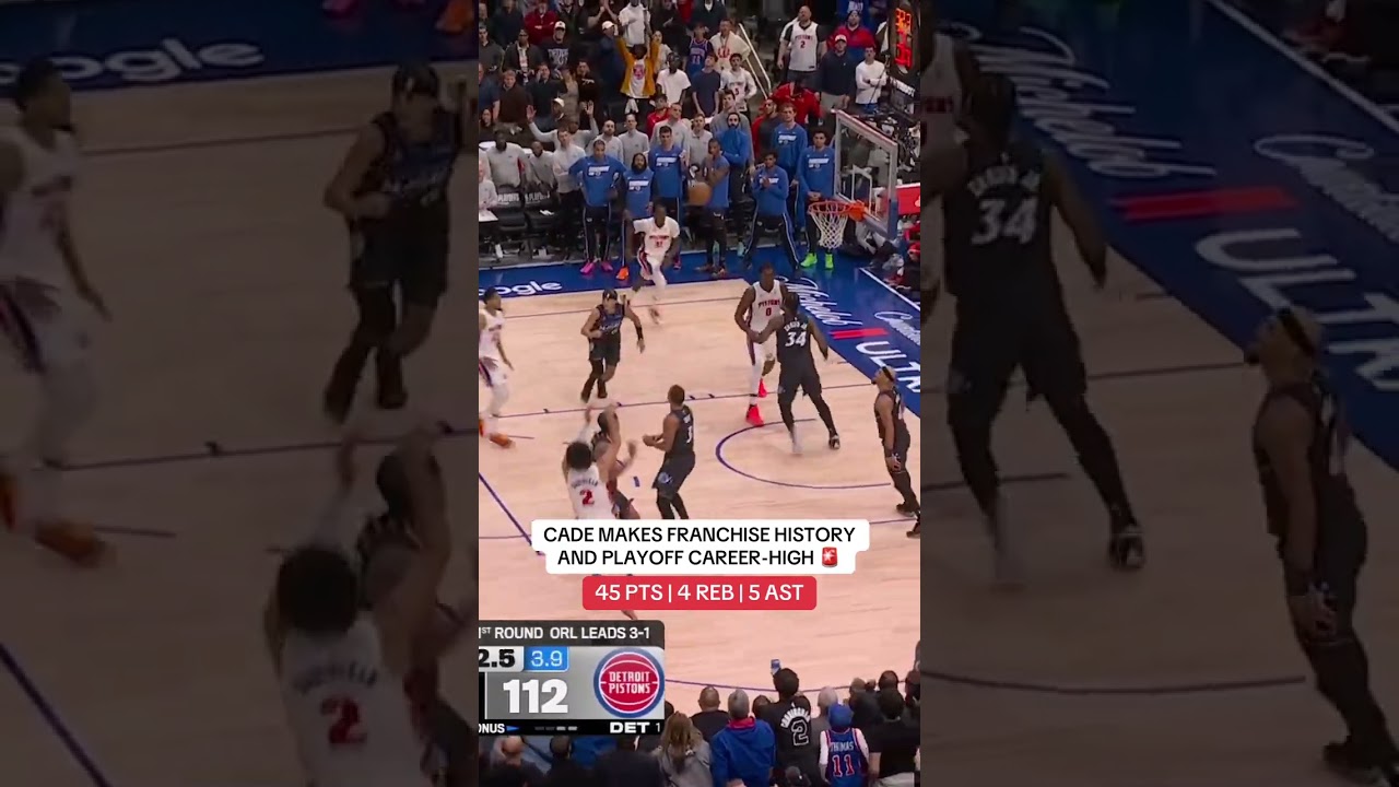 Cade Cunningham recorded the highest-scoring playoff game in franchise history Cade Cunningham recorded the highest-scoring playoff game in franchise history