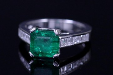 Vintage Emerald Diamond Ring Platinum Vintage Emerald Diamond Ring Platinum