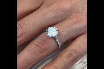 Round Moissanite Two-Tone Engagement Ring Round Moissanite Two-Tone Engagement Ring