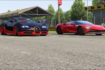 Bugatti Veyron Super Sport 16.4 vs Ferrari SF90 Stradale at Old Spa Bugatti Veyron Super Sport 16.4 vs Ferrari SF90 Stradale at Old Spa
