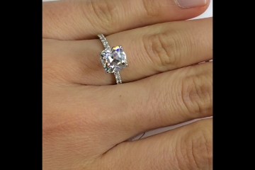 Antique Cushion Moissanite Pave Prong Engagement Ring Antique Cushion Moissanite Pave Prong Engagement Ring