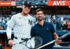 Djokovic delivers first pitch at Yankee Stadium, poses with Aaron Judge