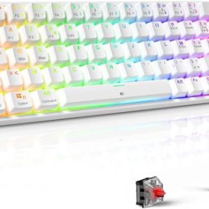 Clavier gamer mécanique sans fil blanc TECURS Clavier gamer mécanique sans fil blanc TECURS