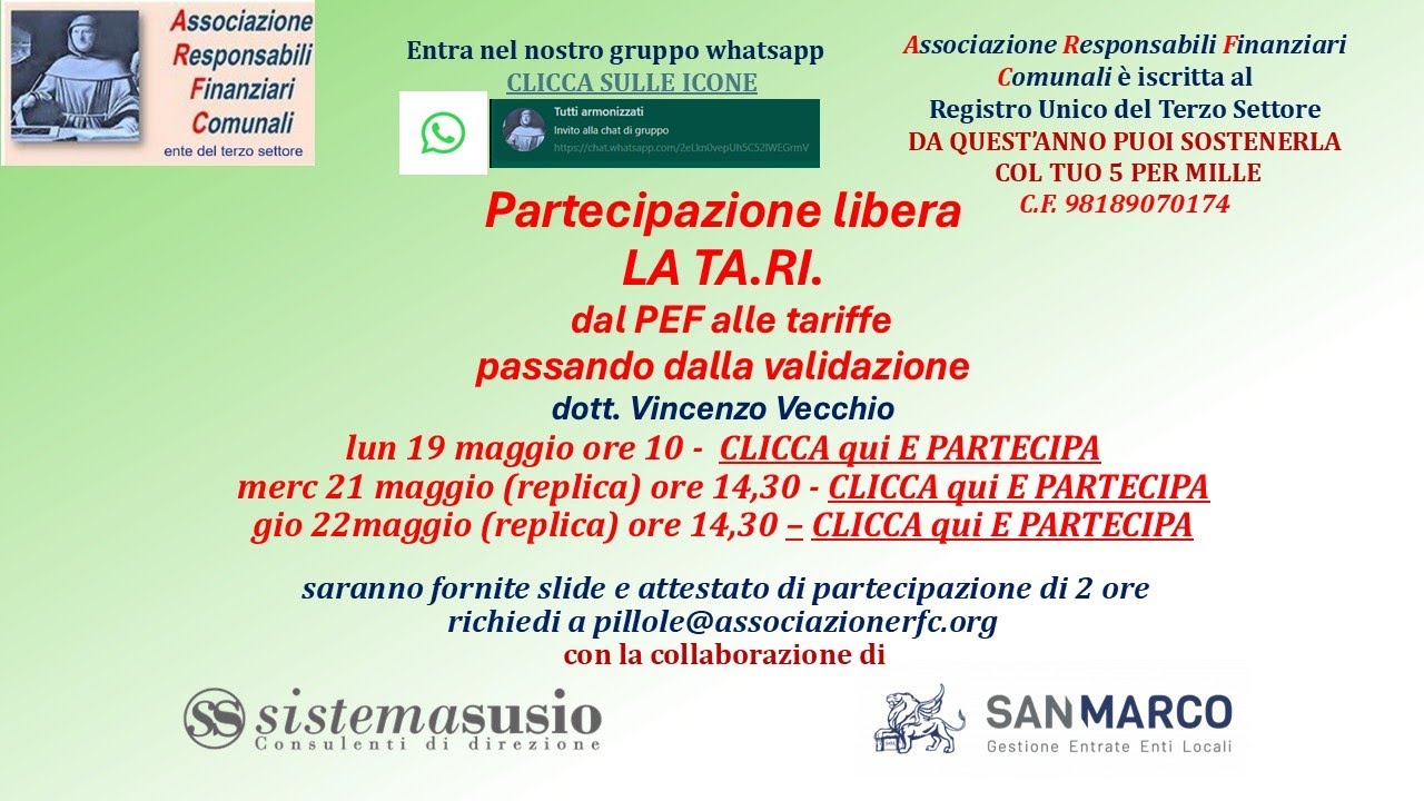 LA TA.RI. dal PEF alle componenti perequative LA TA.RI. dal PEF alle componenti perequative